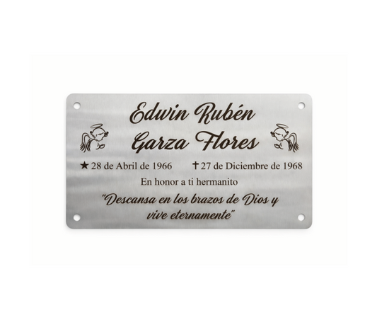 Placa Funeraria Personalizada 30 x 20 cm