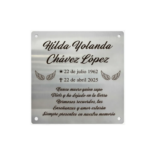 Placa Funeraria Personalizada 30 x 30 cm
